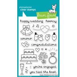 Lawn Fawn HAPPY WEDDING stamp set